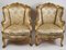 Carved and Gilded Wood Bergère Armchairs, Set of 2, Image 8