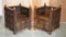 Antique Oak and Iron Bound Hall Seats, 1880s, Set of 3 2