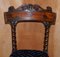 Antike viktorianische Esszimmerstühle aus Hartholz mit gedrehten Rückenlehnen, 8er Set 17