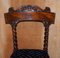 Antique Victorian Hardwood Dining Chairs with Barley Twist Backs, Set of 8 5