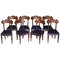 Antique Victorian Hardwood Dining Chairs with Barley Twist Backs, Set of 8, Image 1