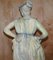 Garten Stein Statue der Dame auf Sockel Bronze Zinn 15