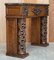 Antique Hand Carved Solid Elm Fireplace Column, 1880s 15