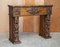 Antique Hand Carved Solid Elm Fireplace Column, 1880s 3