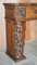 Columna de chimenea antigua de olmo macizo tallado a mano, década de 1880, Imagen 5