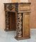 Antique Hand Carved Solid Elm Fireplace Column, 1880s 17