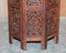 Tavolino ottagonale antico in legno intagliato a mano, Immagine 5