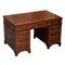 Antiker viktorianischer Schreibtisch aus ochsenblutrotem Leder 1