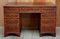 Antiker viktorianischer Schreibtisch aus ochsenblutrotem Leder 2
