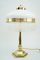 Art Deco Table Lamp with Opal Glass Shade and Glass Sticks, 1920s 1