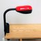 Industrial Russian Red and Black Lacquered Metal Clamp Desk Gooseneck Lamp, 1980s 1
