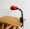 Industrial Russian Red and Black Lacquered Metal Clamp Desk Gooseneck Lamp, 1980s 4