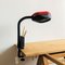 Industrial Russian Red and Black Lacquered Metal Clamp Desk Gooseneck Lamp, 1980s 2