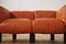 Sofas and Poufs in Orange Leather Marius & Marius by Mario Marenco for Arflex, 1970s, Set of 3 16