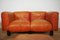 Sofas and Poufs in Orange Leather Marius & Marius by Mario Marenco for Arflex, 1970s, Set of 3 19