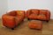 Sofas und Poufs aus orangefarbenem Leder Marius & Marius von Mario Marenco für Arflex, 1970er, 3er Set 2