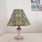 Silver and Green Metal and Fabric Table Lamp with Kapulana Lampshade, 1990s, Image 1