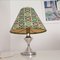 Silver and Green Metal and Fabric Table Lamp with Kapulana Lampshade, 1990s 2