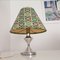 Silver and Green Metal and Fabric Table Lamp with Kapulana Lampshade, 1990s, Image 2