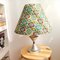 Silver and Green Metal and Fabric Table Lamp with Kapulana Lampshade, 1990s 4