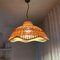 Large French Provincial Country Straw Hanging Lamp, 1990s 5