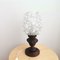 French Country Clear Bubble Glass and Solid Carved Wood Table Lamp, 1960s 5