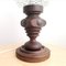 French Country Clear Bubble Glass and Solid Carved Wood Table Lamp, 1960s 10