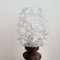 French Country Clear Bubble Glass and Solid Carved Wood Table Lamp, 1960s 8