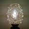 French Country Clear Bubble Glass and Solid Carved Wood Table Lamp, 1960s, Image 7