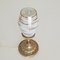 Small Art Nouveau French Gold and White Painted Glass Table Lamp, 1940s 3