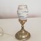 Small Art Nouveau French Gold and White Painted Glass Table Lamp, 1940s, Image 1