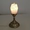 Small Art Nouveau French Gold and White Painted Glass Table Lamp, 1940s, Image 2