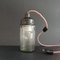 Industrial Russian Black Bakelite and Frosted Glass Mason Jar Hanging Lamp, 1991 3