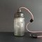 Industrial Russian Black Bakelite and Frosted Glass Mason Jar Hanging Lamp, 1991, Image 3