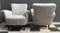 2-Tone Grey Fabric Club Chairs, 1960s, Set of 2 3