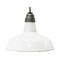 Vintage White Enamel Industrial Factory Pendant Light from Benjamin Electric Manufacturing Company, Image 1