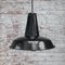 Lámpara colgante francesa industrial vintage esmaltada en negro, Imagen 5