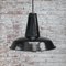 Vintage Industrial French Black Enamel Pendant Light, Image 5