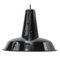 Vintage Industrial French Black Enamel Pendant Light, Image 1