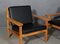 Model 220 Black Aniline Leather Lounge Chair by Hans J. Wegner for Getama, Set of 2 4