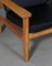 Model 220 Black Aniline Leather Lounge Chair by Hans J. Wegner for Getama, Set of 2 5