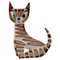 Katze aus handbemaltem glasiertem Porzellan von Dorothy Clough für Gefle, R, Mitte des 20. Jh 1