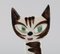 Cat in Hand-Painted Glazed Porcelain by Dorothy Clough for Gefle, Mid-20th Century, Image 2