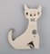 Cat in Hand-Painted Glazed Porcelain by Dorothy Clough for Gefle, Mid-20th Century 4