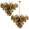Large Smoked Glass and Brass Chandeliers in the Style of Vistosi, Italy, Set of 2 1