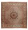 Patterned Tabriz Rug in Brown with Medallion and Border 1