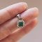 Vintage Necklace in 18K White Gold with Emerald and Diamonds, 1970s 8