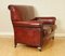 Victorian Burgundy Hand Dyed Leather Gentlemen's Club Sofa 10