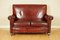 Victorian Burgundy Hand Dyed Leather Gentlemen's Club Sofa 2