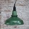 Lámpara colgante industrial británica vintage esmaltada en verde, Imagen 4